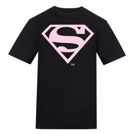 Black - Front - Superman Unisex Adult Logo T-Shirt
