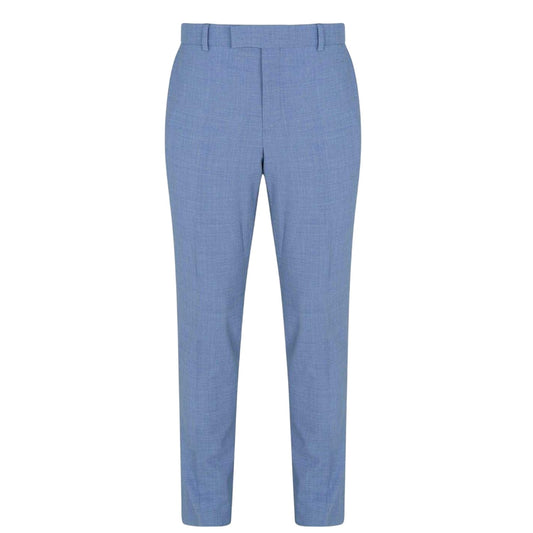 Light Blue - Front - Without Prejudice Mens Slim Suit Trousers