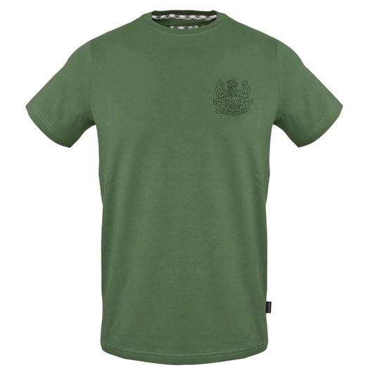 Military Green - Front - Aquascutum Mens Embroidered Logo Slim T-Shirt