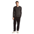 Charcoal - Pack Shot - Lyle & Scott Mens Merino Cotton V Neck Jumper