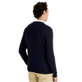 Navy - Back - Lyle & Scott Mens Merino Cotton V Neck Jumper