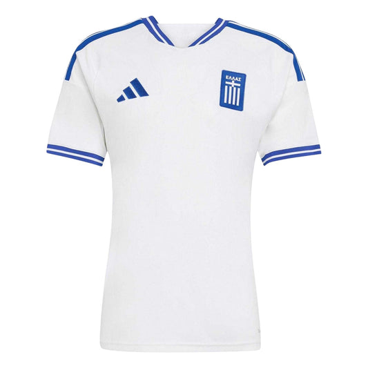 White-Blue - Front - Adidas Mens Greece Home Shirt