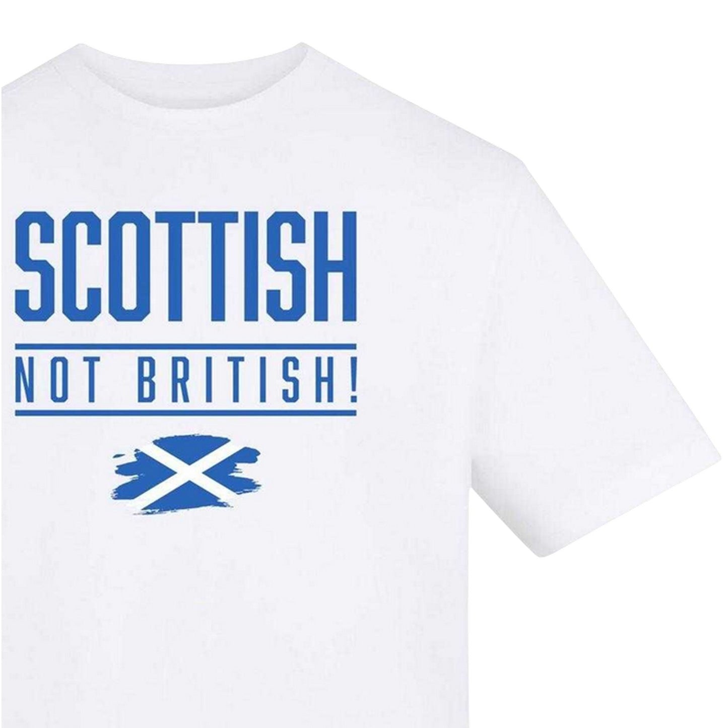 White - Side - AWD Unisex Adult Not British! Scotland T-Shirt