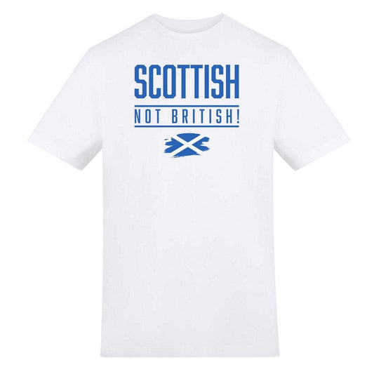 White - Front - AWD Unisex Adult Not British! Scotland T-Shirt