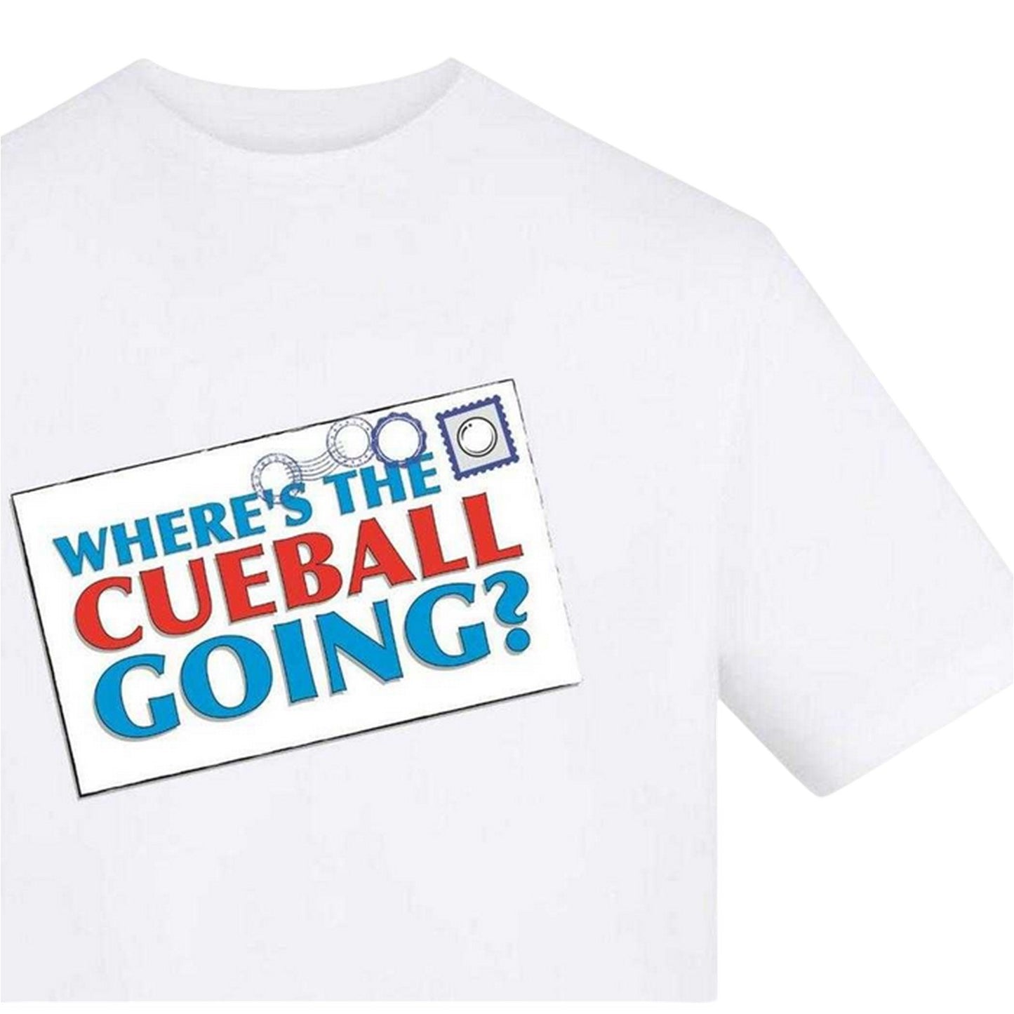 White - Side - AWD Unisex Adult Where´s The Cueball Going? T-Shirt
