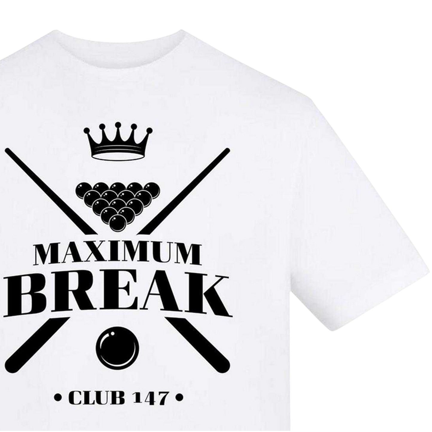 White - Side - AWD Unisex Adult Maximum Break Graphic Print Snooker T-Shirt