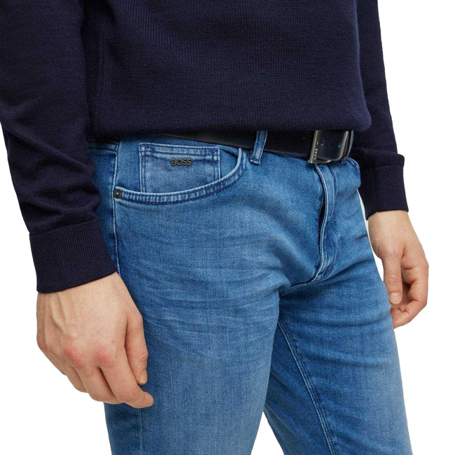 Blue - Lifestyle - Boss Mens Maine Denim Regular Jeans