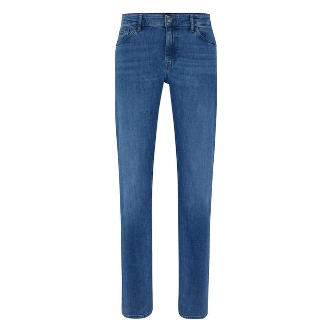 Blue - Front - Boss Mens Maine Denim Regular Jeans