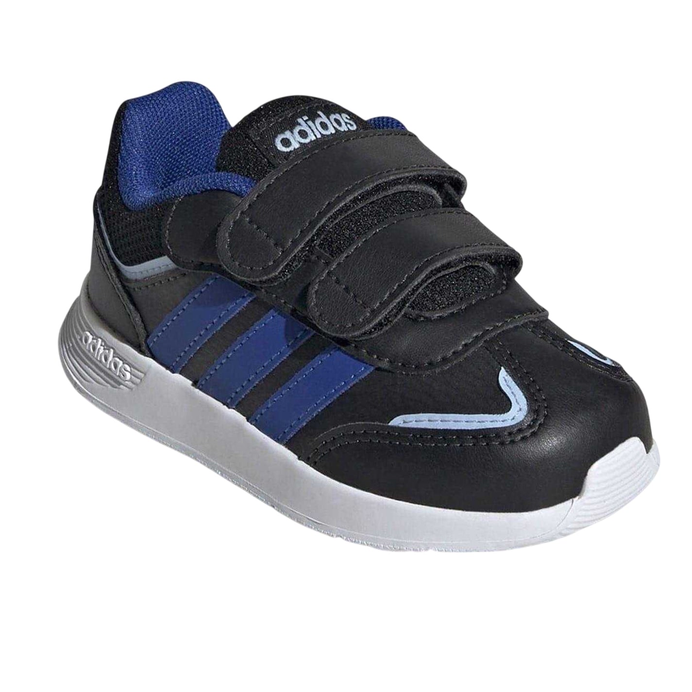 Black-Blue - Pack Shot - Adidas Childrens-Kids Tensaur Switch Flat Shoes