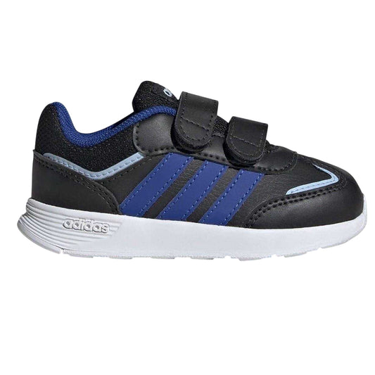 Black-Blue - Front - Adidas Childrens-Kids Tensaur Switch Flat Shoes