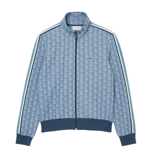 Blue - Front - Lacoste Mens Monogram Jacquard Track Jacket