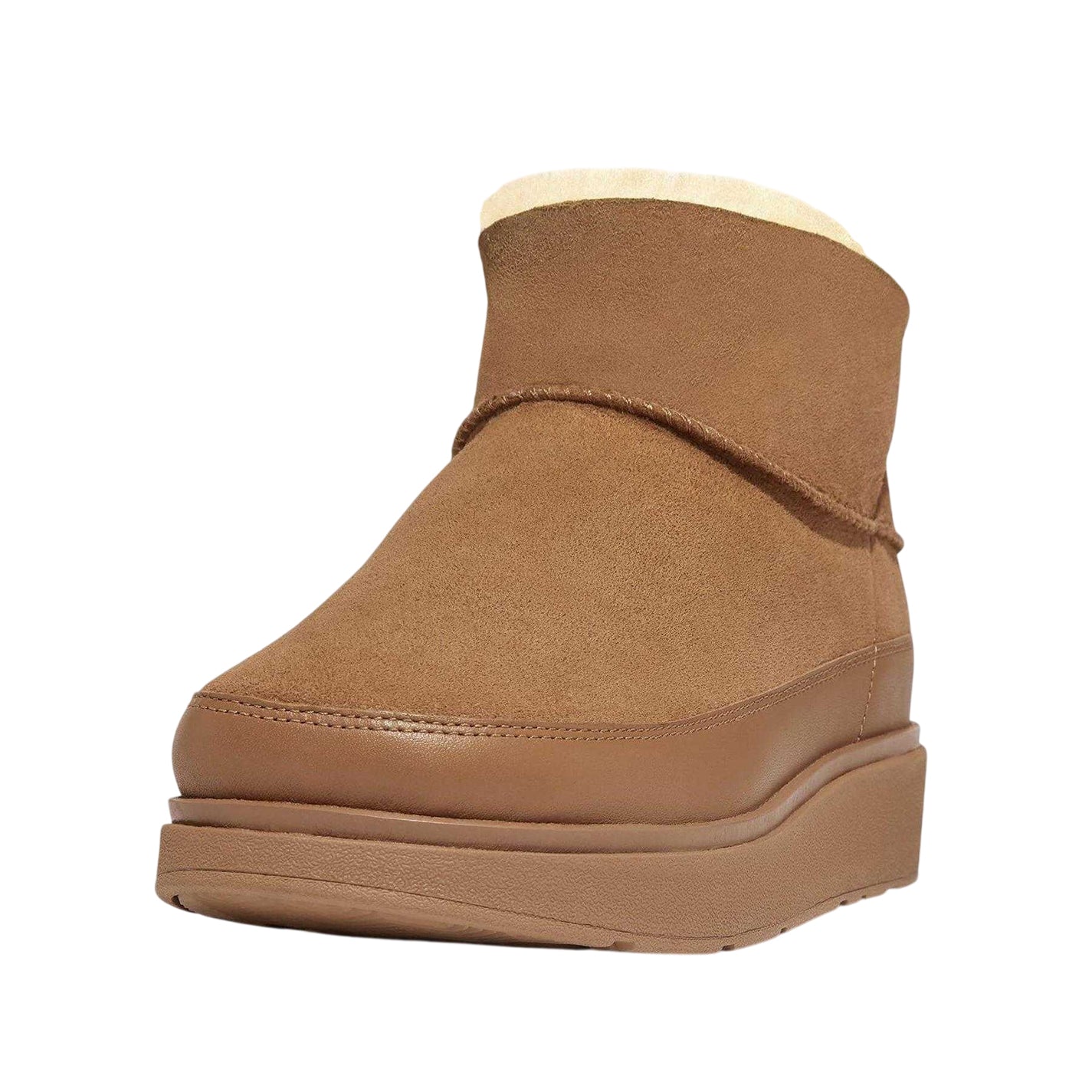 Tan - Lifestyle - Fit Flop Womens-Ladies Leather Flatform Boots
