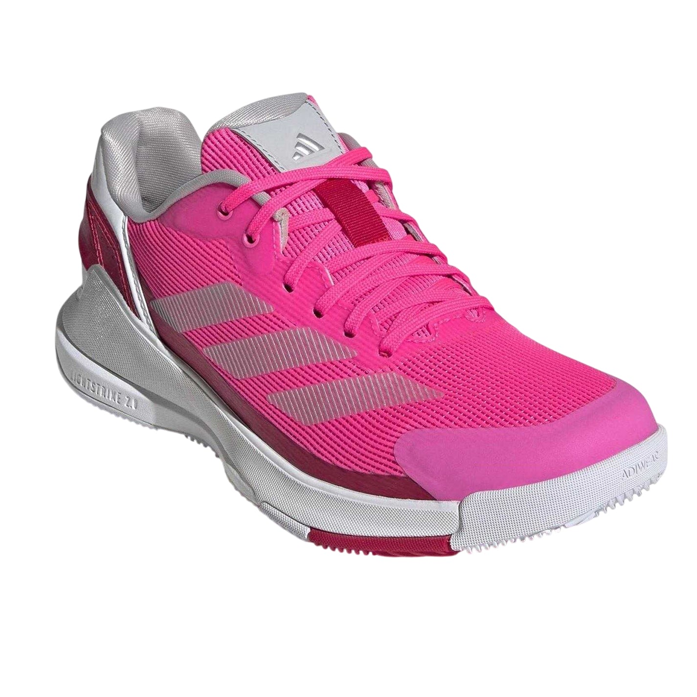 Pink-Silver - Pack Shot - Adidas Womens-Ladies Lightweight Tennis Padel Shoes