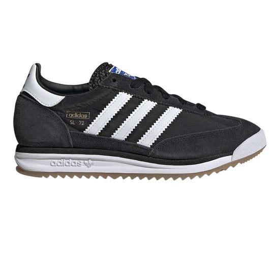 Black-White - Front - Adidas Childrens-Kids Sl72 Stripes Suede Trainers