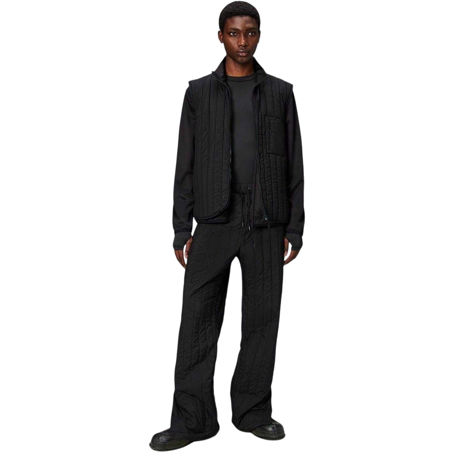 Black - Side - Rains Mens Banja Liner Quilted Gilet