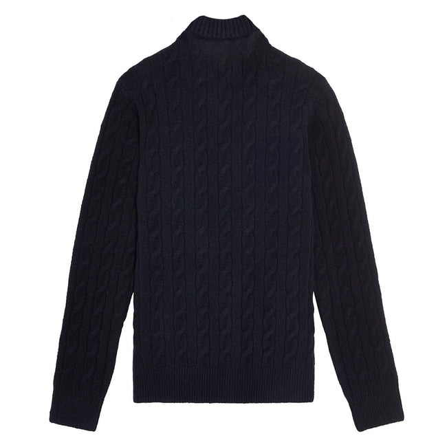 Navy - Back - Lyle & Scott Childrens-Kids Cable Knit Crew Neck Sweatshirt
