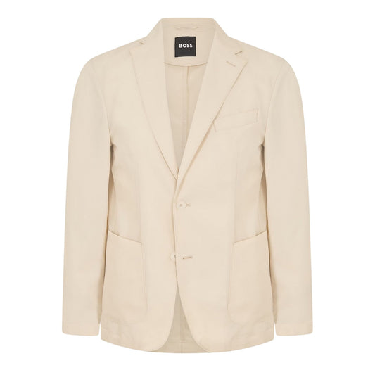 White - Front - Boss Mens Hanry Notch Neck Blazer