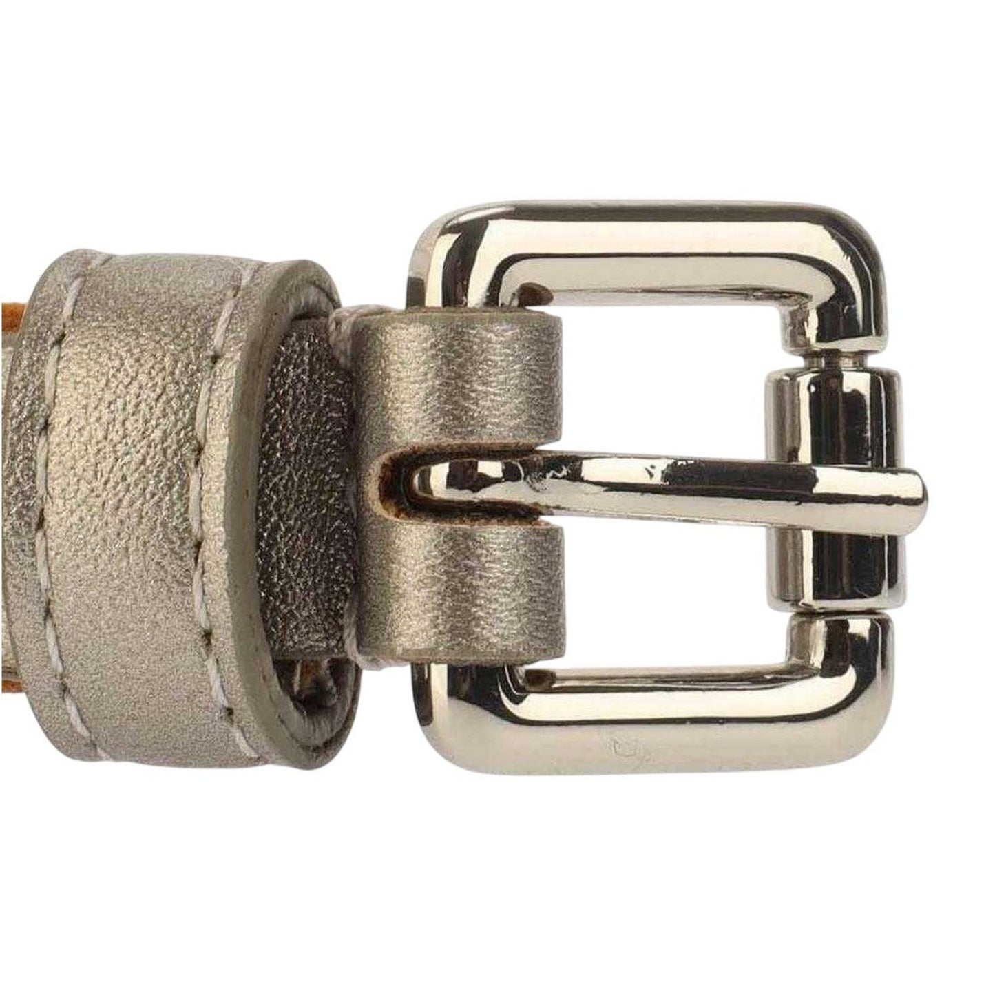 Silver - Side - Valentino Emma Faux Leather Winter Belt