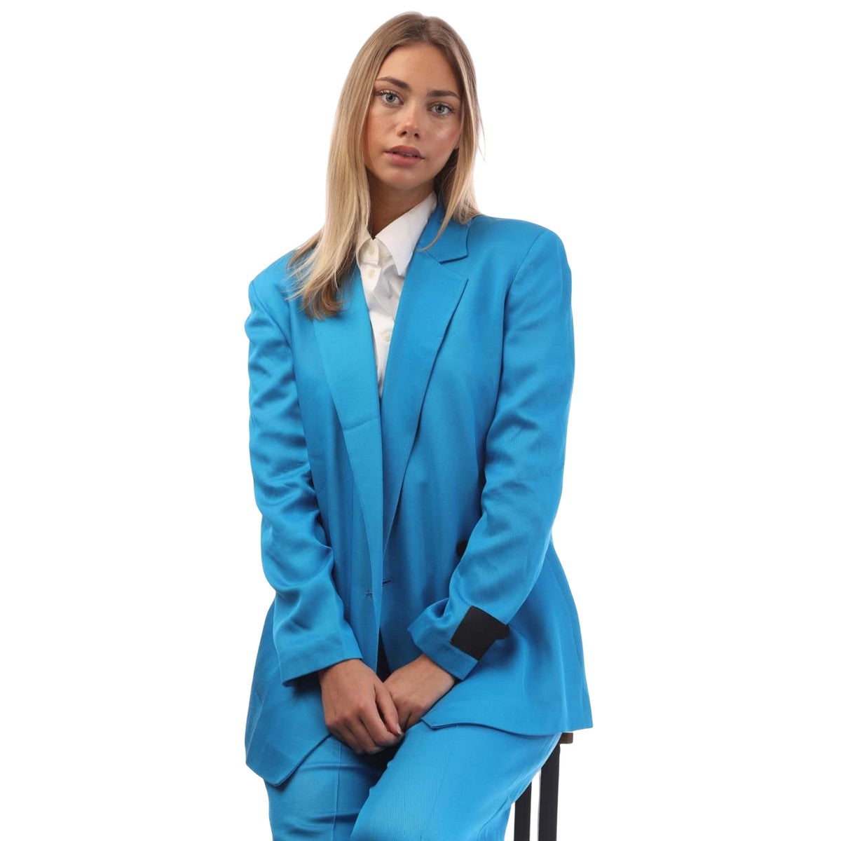 Blue - Lifestyle - Hugo Womens-Ladies Double-Breasted Blazer