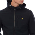 Navy - Side - Lyle & Scott Mens Fleece Lined Soft Shell Jacket