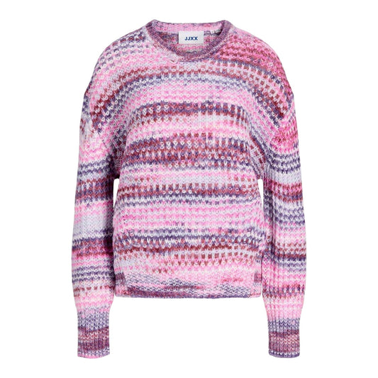Purple Rose - Front - JJXX Womens-Ladies Space Dye Textured Knit Pullover