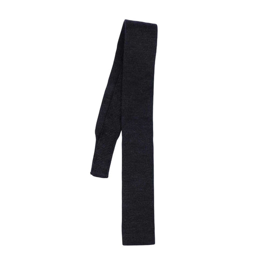 Grey - Front - Boss Knitted Wool Skinny Tie
