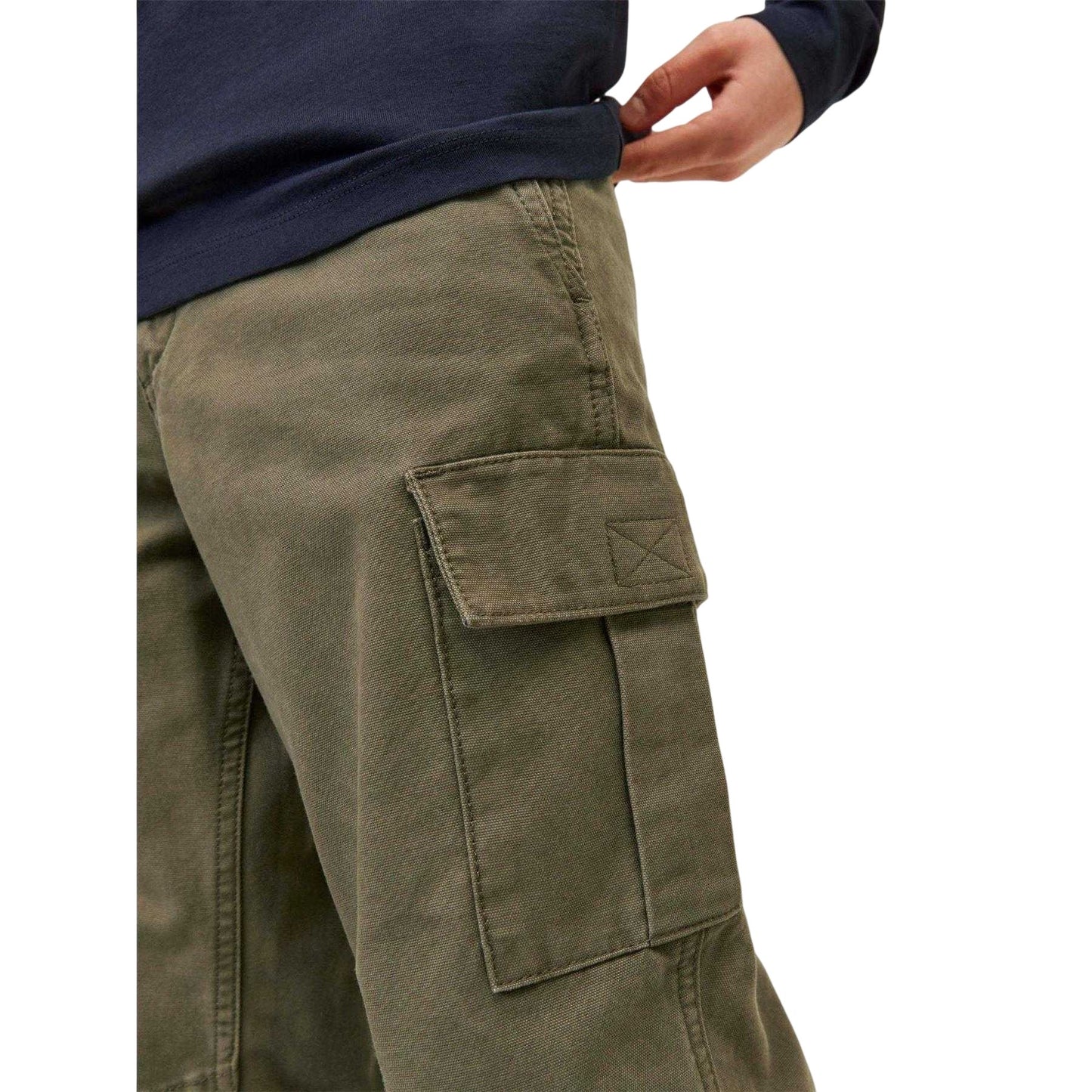 Olive Night - Pack Shot - Jack And Jones Boys Kane Barkley Cargo Trousers
