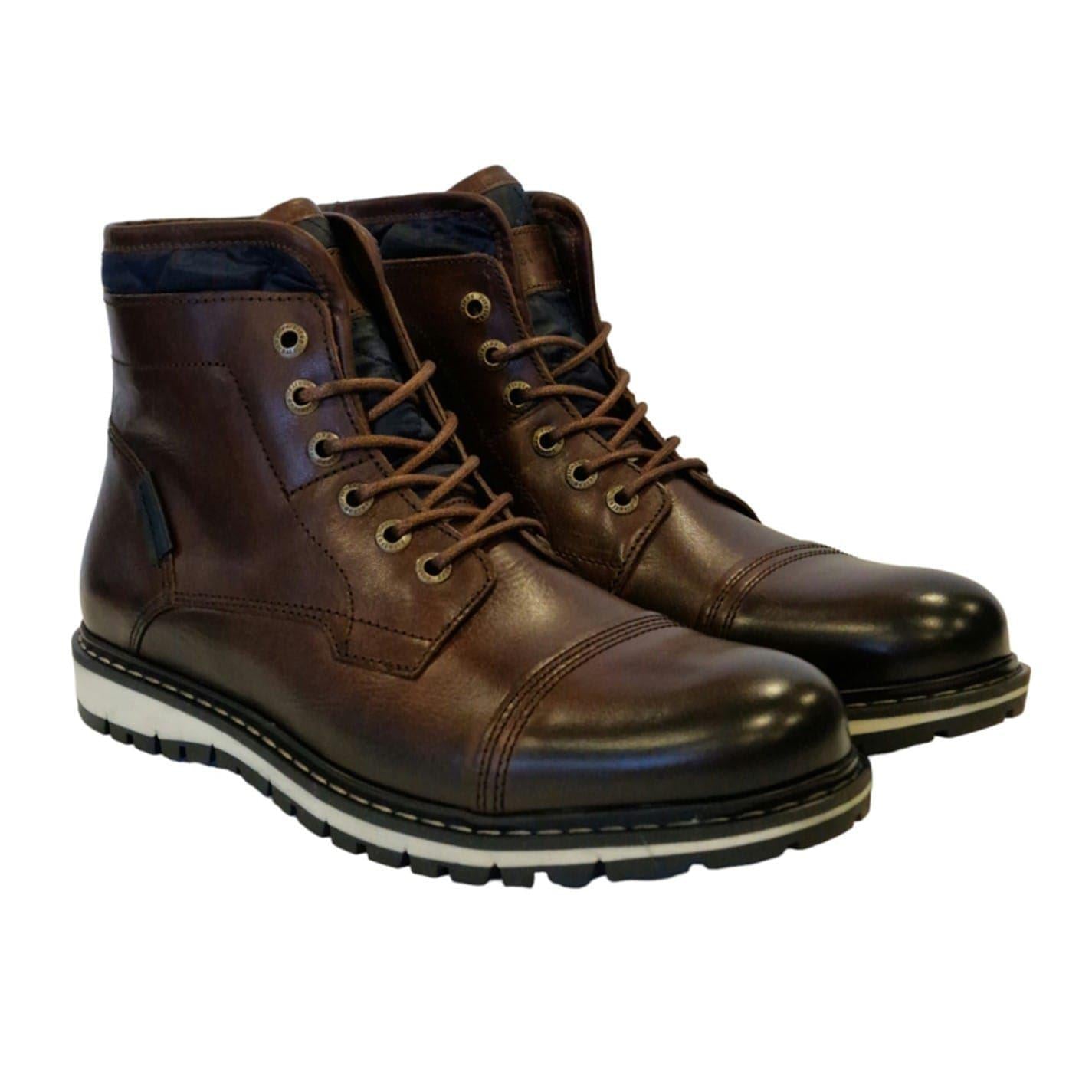 Brown - Pack Shot - Firetrap Mens Aubin Leather Ankle Boots