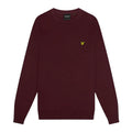 Burgundy - Front - Lyle & Scott Mens Cotton Merino Crew Neck Sweater Top
