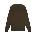 Olive - Front - Lyle & Scott Mens Cotton Merino Crew Neck Sweater Top