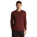 Burgundy - Side - Lyle & Scott Mens Cotton Merino Crew Neck Sweater Top