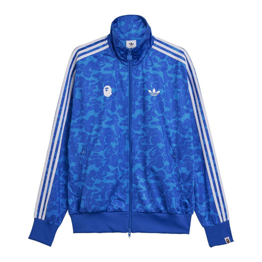 Blue Camo - Front - Adidas Mens Bape Firebird Camo Track Top