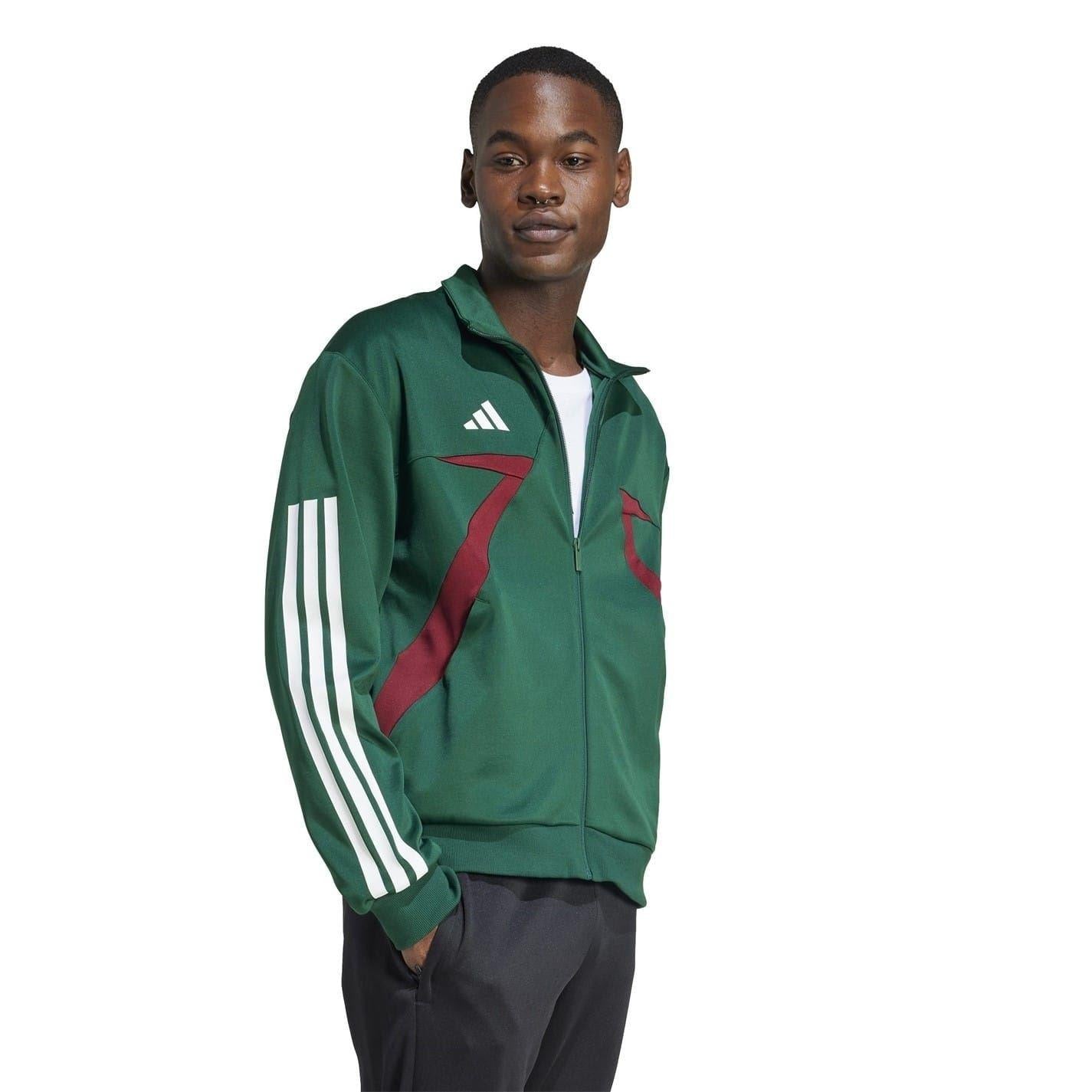Green-Burgundy-White - Pack Shot - Adidas Unisex Adult House of Tiro Nations Pack Long-Sleeved Track Top