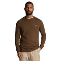 Olive - Side - Lyle & Scott Mens Cotton Merino Crew Neck Sweater Top