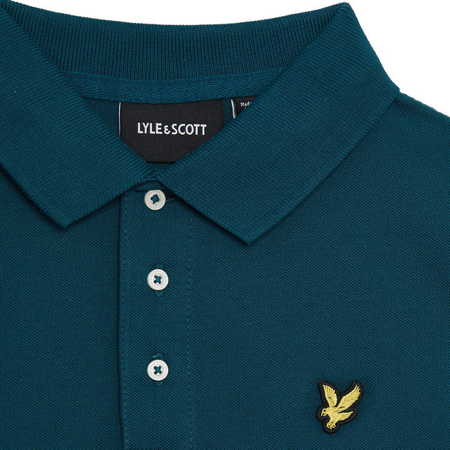 Navy - Side - Lyle & Scott Childrens-Kids Plain Polo Shirt
