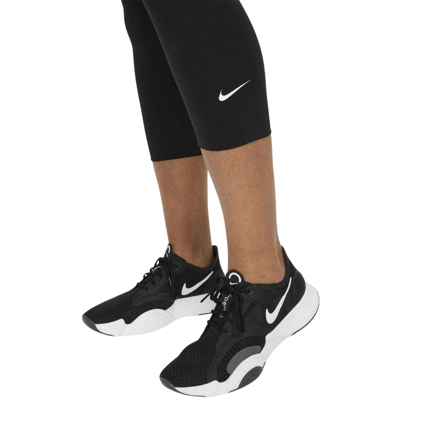 Black-White - Lifestyle - Nike Womens-Ladies Dri-FIT Cropped Leggings
