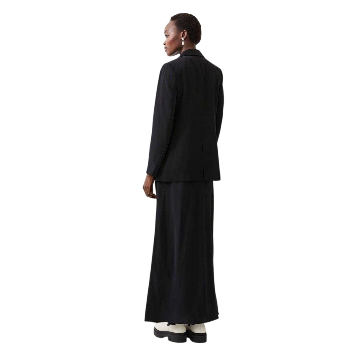 Blackout - Pack Shot - French Connection Womens-Ladies Flap Pocket Relaxed Fit Flared Blazer