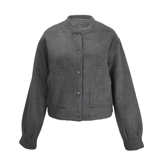 Grey - Front - Jack Wills Womens-Ladies Plain Bomber Jacket