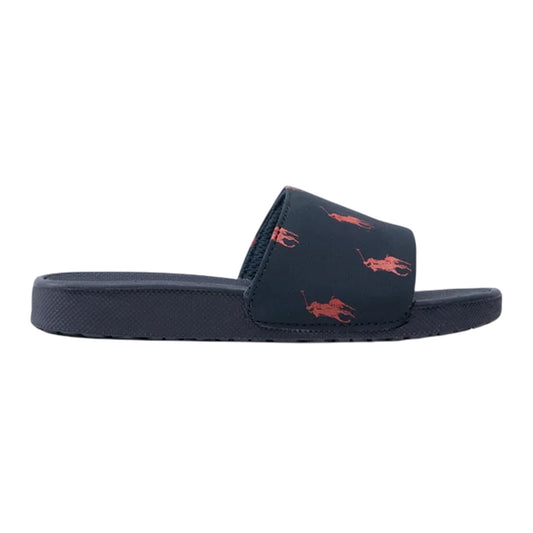 Navy-Red - Front - Ralph Lauren Childrens-Kids Fairview Pool Sliders