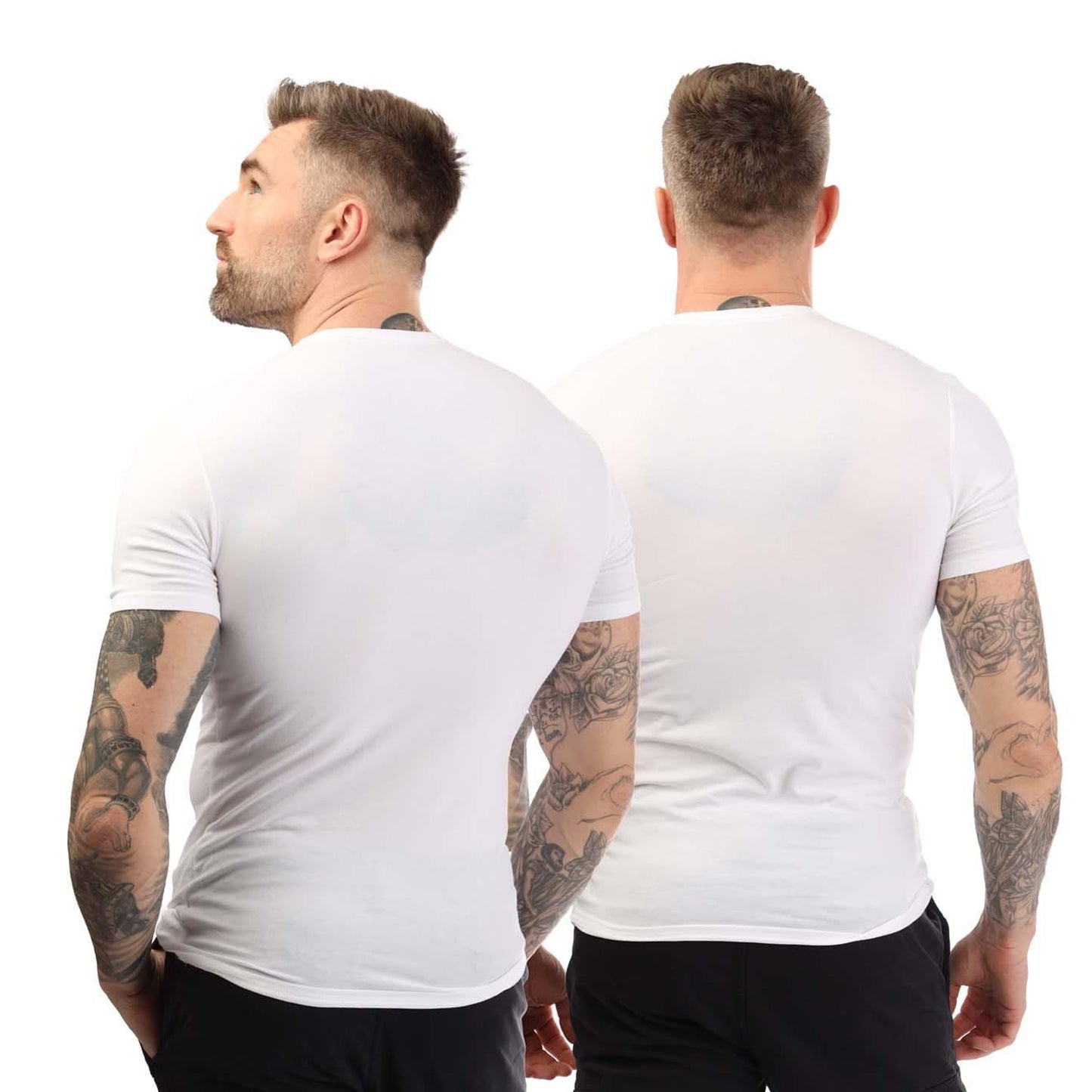 White - Back - Calvin Klein Mens Essential Crew Neck T-Shirt (Pack Of 2)