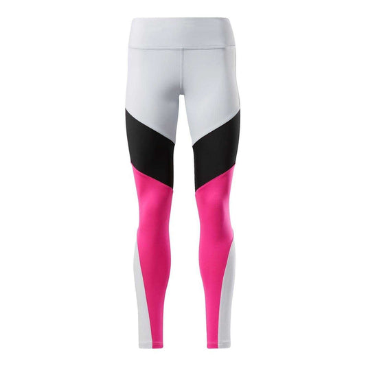 Grey - Front - Reebok Womens-Ladies Lux Colour Block Leggings