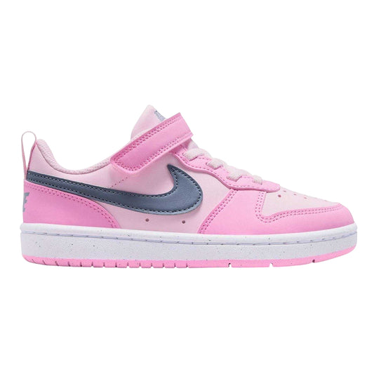 Pink-Grey - Front - Nike Childrens-Kids Court Borough Trainers