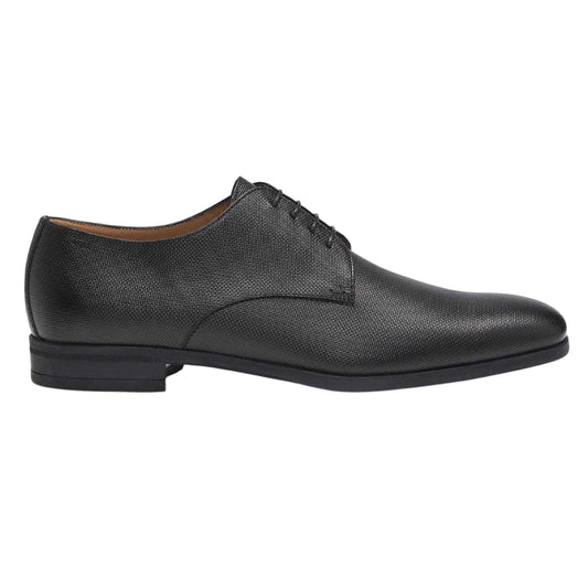 Black - Front - Boss Mens Kensington Derby Leather Oxford Shoes
