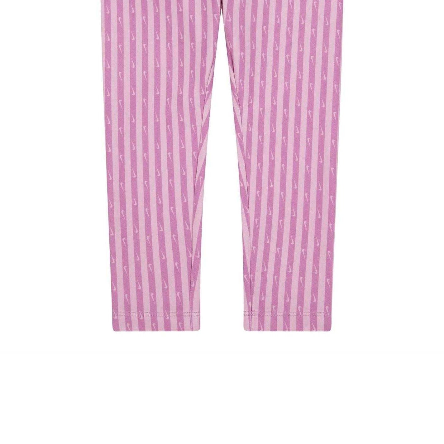 Flamingo Pink - Side - Nike Girls Stripe Leggings