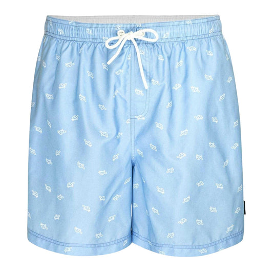 Sky Blue-White - Front - Hot Tuna Mens Turtle Swim Shorts