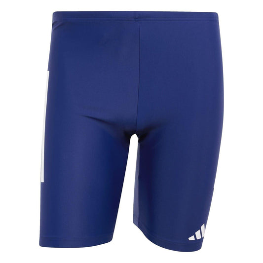 Dark Blue-White - Front - Adidas Mens Primeblue 3 Stripes Swimming Trunks