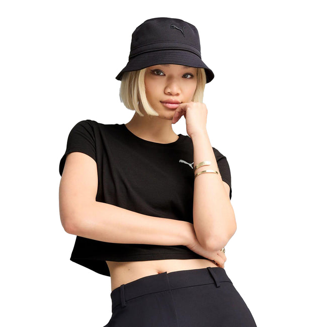 Black - Side - Puma Unisex Adult Premium Essential Logo Bucket Hat