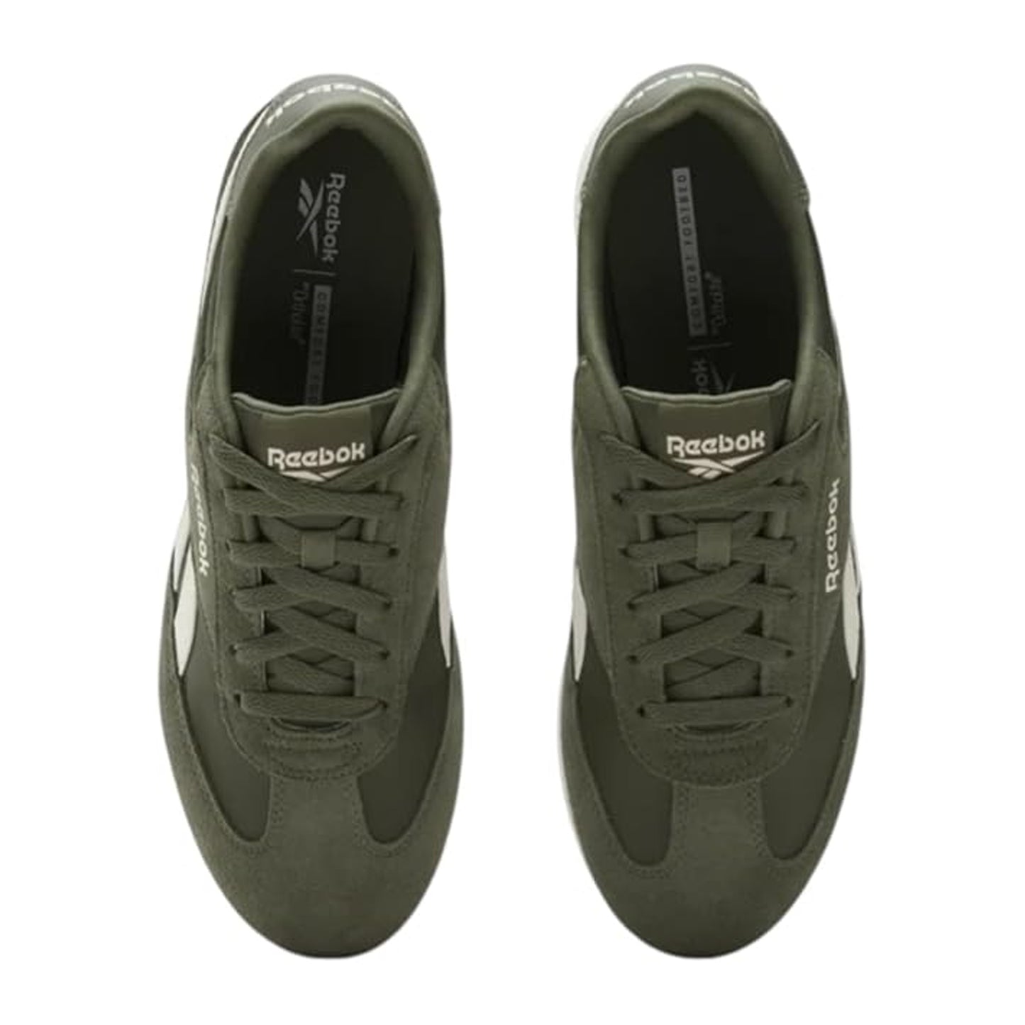 Green-White - Side - Reebok Mens World 70 Logo Suede Trainers