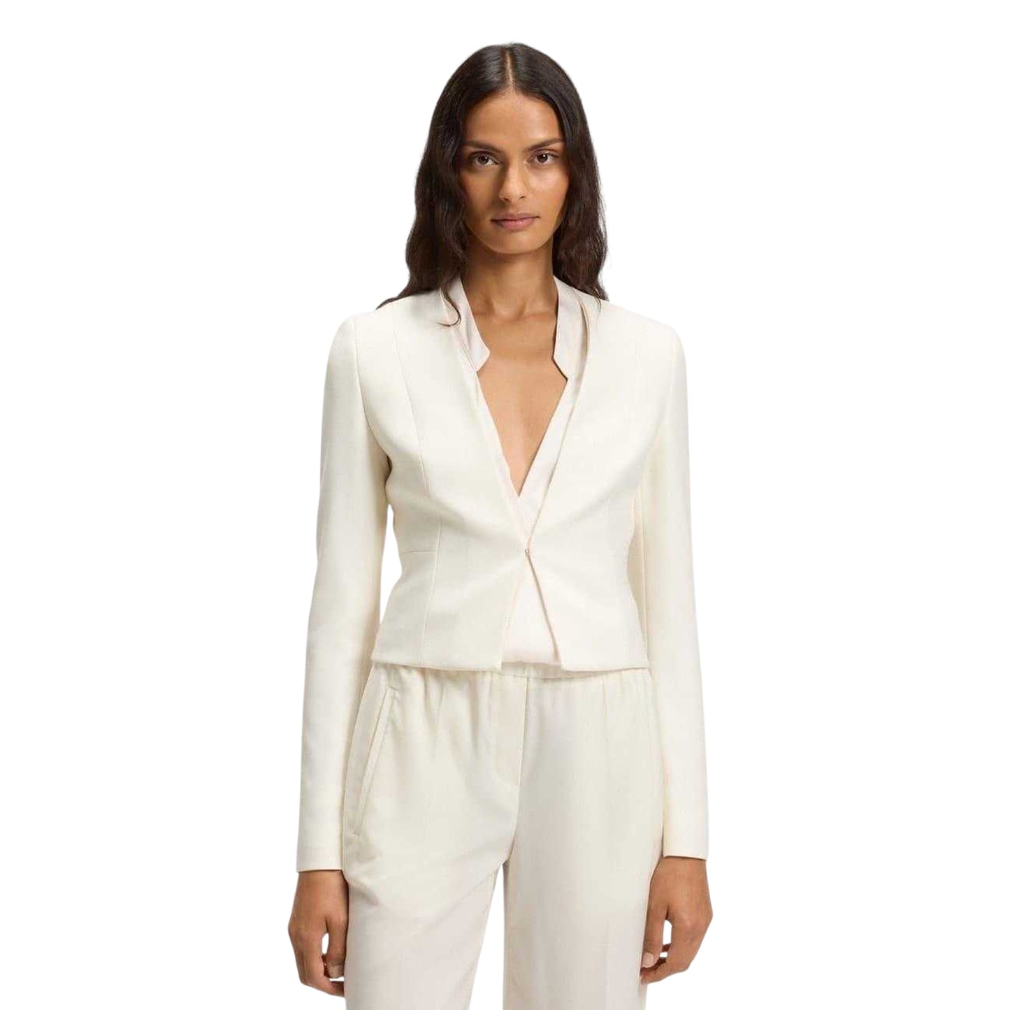 White Faded White - Pack Shot - Boss Womens-Ladies Plain Slim Blazer