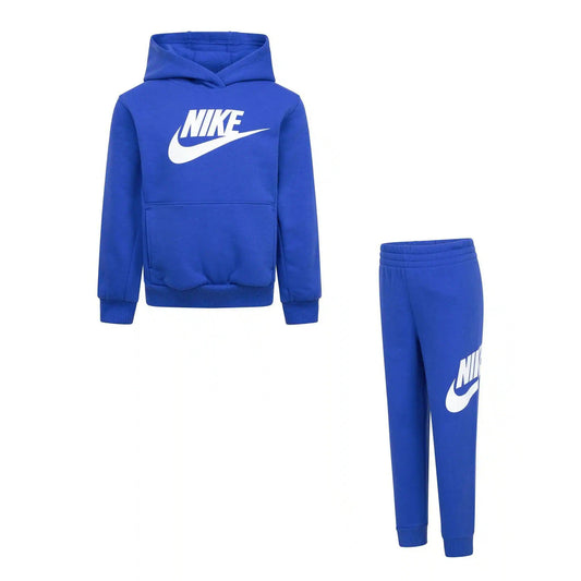 Game Royal - Front - Nike Boys Logo Fleece Long-Sleeved Tracksuit Set